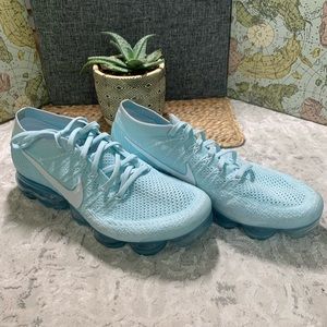 Light Blue Nike VaporMax Athletic Shoes